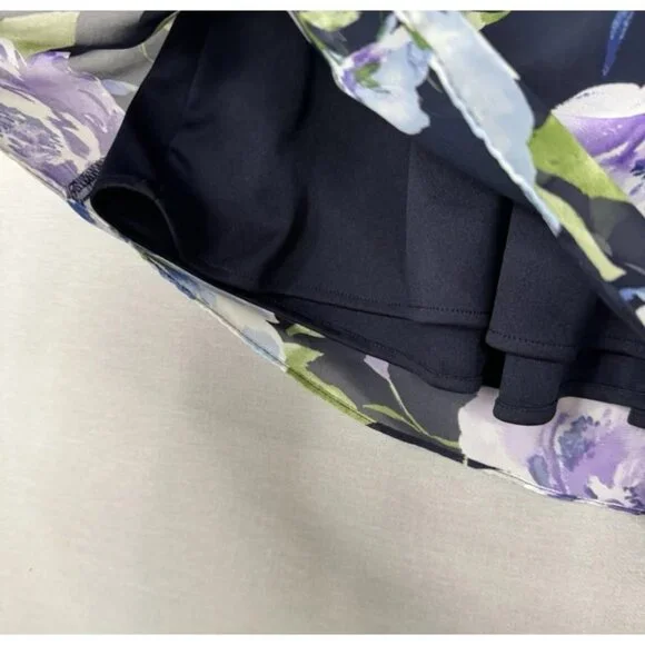 SLNY Floral Print Maxi Dress Halter Neckline Fitted Bodice Flowing Skirt Sz 12 - Picture 5 of 7